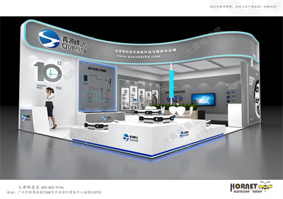 深圳光博會特裝展臺設(shè)計案例講解之青源蜂達